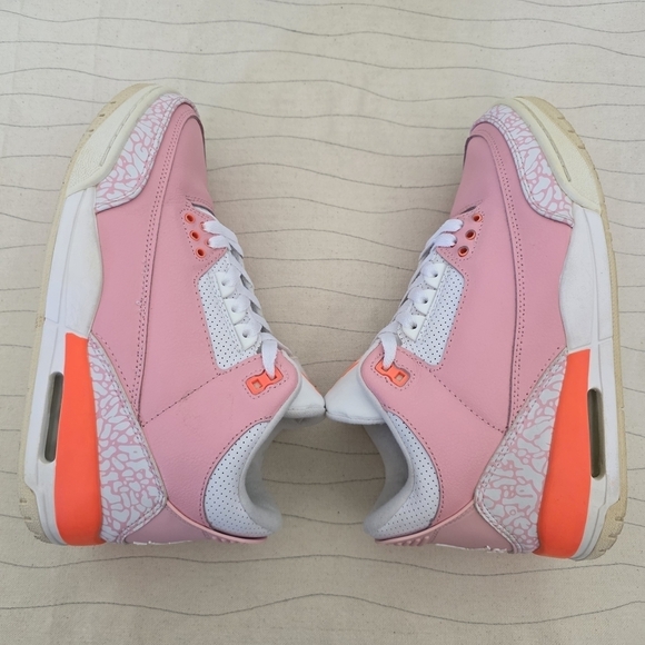 Air Jordan Womens Retro 3 Pink White Leather Sneakers Shoes CK9246-600 Size 8.5 - Picture 9 of 15